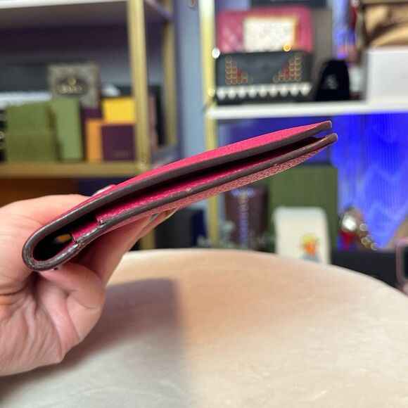 HERMES Dogon GM Long Wallet Ruby Leather Silvertone - Picture 10 of 16